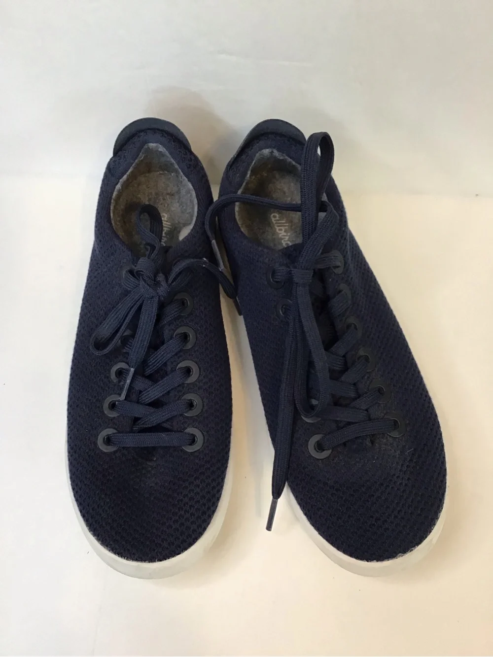 ALLBIRDS Tree Pipers Navy Knit Women’s Casual Lace Up White Sole Sneakers 9